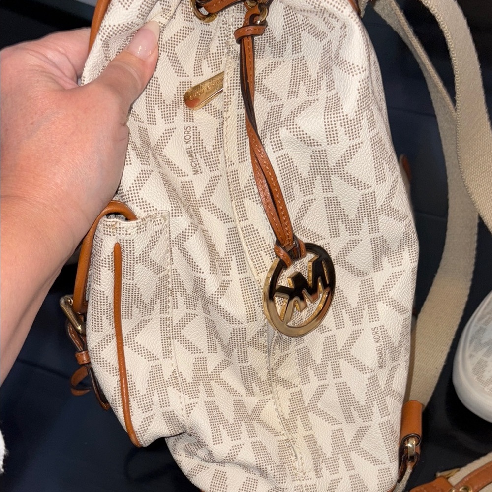 **SOLD**
Michael Kors Signature Monogram Drawstring Backpack - Picture 3 of 9